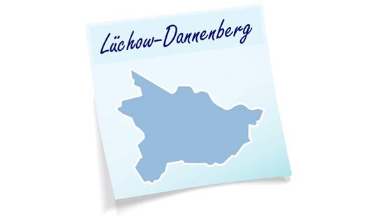 Landkreis Lüchow-Dannenberg mit Umrisskarte